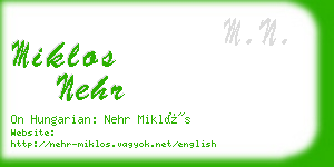 miklos nehr business card